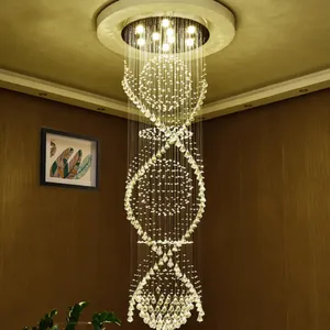 水晶吊灯现代双螺旋顶灯天梯装饰酒店大厅直径80厘米吊灯