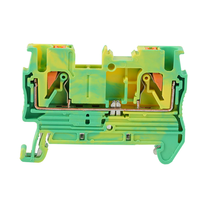 Bloc de bornes à ressort PT2.5-PE pour rail DIN, borne de mise à la terre 0,2-2,5 mm² 24A 800V Jaune Vert