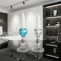 Porte-bougie en cristal facetté de luxe, bougeoir en verre cristal K9 de qualité supérieure pour mariage, table à manger, décoration intérieure, centre de table de fête