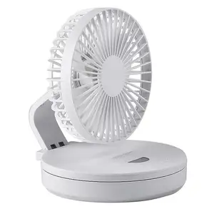 Mini Usb Stand LED Light Fan Rechargeable Hand Table Electric Air Conditioner Cooler Cooling Desk Portable Folded Fan