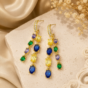 Orecchini Pendenti Lunghi con Frange alla Moda, Gioielli Trendy da Donna, Accessori per Feste - Product Image 1