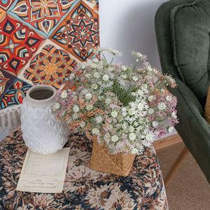 CallaFloral Ramo de Crisantemos Artificiales Naranja y Morado de Plástico para Decoración de Interiores, Hogar y Bodas - Product Image 1