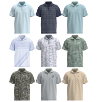 Polo de golf respirant pour homme, tissu professionnel, boutonné, manches courtes, protection UPF, séchage rapide, gris clair, imprimé camouflage, tenue professionnelle