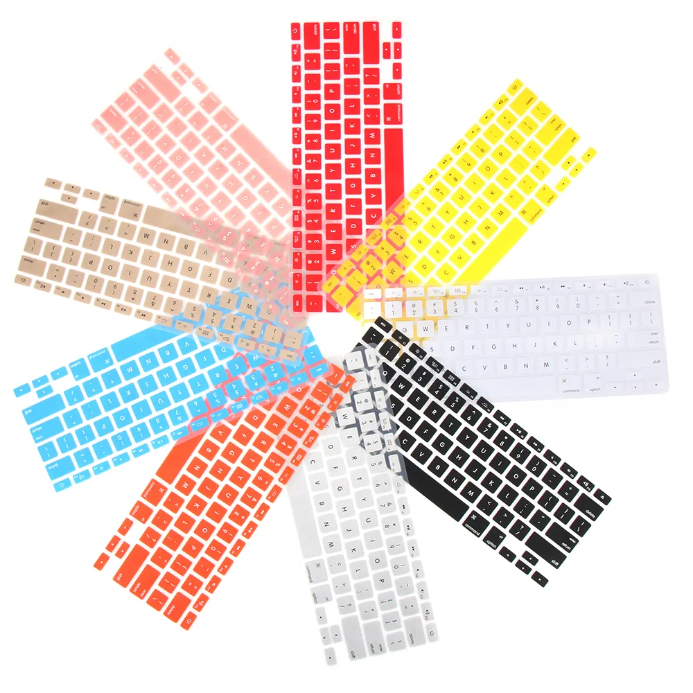 Candy Colors Soft Silicone Laptop Keyboard Cover Skin Film For Apple Macbook Pro Air 13 15 16 Transparent Keyboard Cover