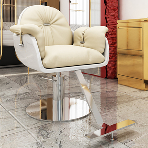 Poltrona da Barbiere in Pelle Commerciale con Funzioni di Rotazione e Sollevamento per Servizi di Permanente/Tintura - Product Image 2