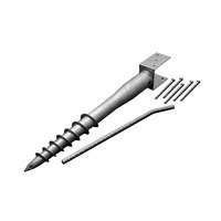 Poteau d'ancrage hélicoïdal en acier galvanisé avec finition TiCN, filetage 3/4, capacité de 1500-3000 kg pour bois et métal