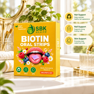 Nuevo Suplemento en Tiras Orales de Biotina para Cabello, Uñas y Piel con Biotina, Ácido Fólico y Vitamina E, Una Tira por Día - Product Image 4