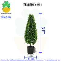 Arbre en herbe artificielle conique, plante en pot en plastique, écologique, durable, résistant aux UV, décoration de jardin intérieur/extérieur pour