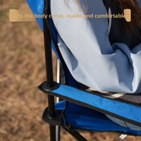Chaise de plage pliable en fer pour l'extérieur, transfrontalière, avec rangement, pour la pêche, le camping et les loisirs, mobilier d'extérieur portable