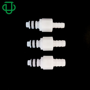 Acoplamiento de conexión rápida tipo L serie JU de 1/4 pulgadas con válvula de cierre para manguera de goma, uso a temperatura normal - Product Image 2
