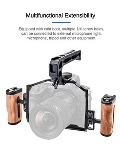 YEAH Z8 Cage de caméra complète en aluminium pour <span class=keywords><strong>Nikon</strong></span> <span class=keywords><strong>Z</strong></span> <span class=keywords><strong>8</strong></span> avec plaque de dégagement rapide Arca Swiss, support de chaussure froide pour micro et lumière de remplissage - Product Image 2