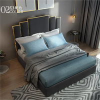 Cadre de lit de luxe avec mécanisme de levage à vérin à gaz et sommier de rangement, ensemble de chambre, tailles simple, queen, king, en tissu, métal, carton, pin, moderne CN;GUA