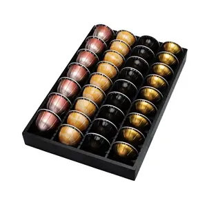 Bamboo Coffee Pod Storage Holder Drawer Insert for Counter Compatible with Vertuoline Capsules for Kitchen, Home, Office, Coffee