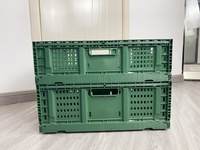 Panier de rangement pliable en maille pour fruits et légumes, superbe caisse en plastique PP empilable et emboîtable