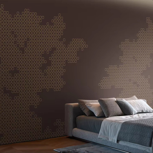 Elegante Carta da Parati Dorata con Rilievo Geometrico 3D Rivestimento Murale di Lusso per Design d'Interni Corridoi di Hotel Villa Soggiorno Parete d'Accento - Product Image 1