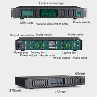 AX-4800 4 Kanal 800W D Sınıfı Güç Amplifikatörü Raf Tipi Stereo/Köprü PA Amfisi Sahne Hoparlörleri için