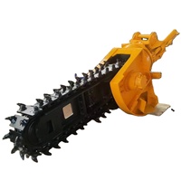 Trancheuse hydraulique à chaîne pour le posement de câbles et de conduites, machine de terrassement pour excavatrice