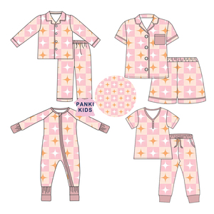 Pigiama in tessuto personalizzato per adulti pigiama per mamma e Me abbigliamento da notte estivo per ragazze <span class=keywords><strong>pigiami</strong></span> di bambù a scacchi stampati a maniche lunghe da donna - Product Image 5