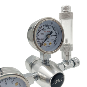 Regulador de Nitrógeno para Acuario, <span class=keywords><strong>Mini</strong></span>, de Aluminio, con Doble Manómetro, Contador de Burbujas, Válvula de Retención, Solenoide, Compatible con Tanques Estándar DC02-03B - Product Image 3