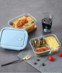 Kotak Makan Kaca 1040ml, Aman untuk Microwave, Kotak Bento Borosilikat Tinggi - Product Image 5