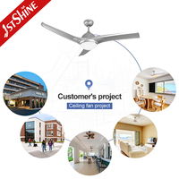 Ventilateur de plafond 1stshine 52 pouces avec pales en ABS, faible consommation d'énergie, ultra silencieux, économie d'énergie, Wi-Fi TUYA avec lumière