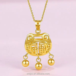 Placcato oro placcato placcato oro cavo carattere della longevità della serratura per bambini di 100 anni antica legge campana eredità - Product Image 4