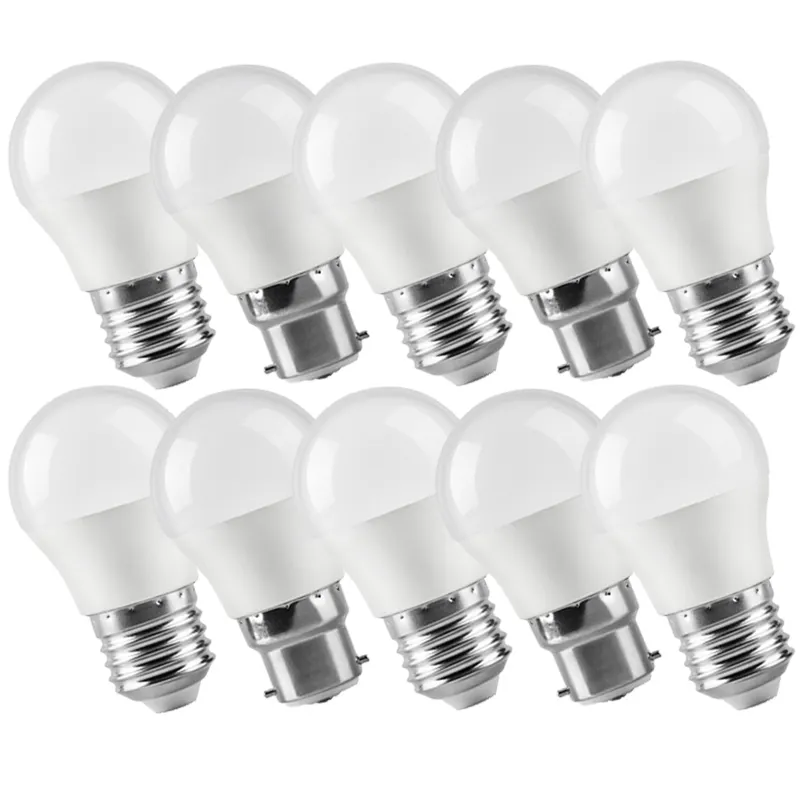 Mini ampoule LED G45 AC/DC 12V-48V 3W 5W E27 B22 pour éclairage solaire résidentiel Blanc froid