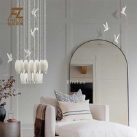 Lustre LED en céramique blanche FireLux pour projet personnalisé de décoration intérieure, idéal pour villa, hôtel, salon