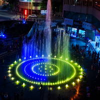 Luces LED Modernas para Jardín Exterior, Programables, Coloridas, Decorativas, de Acero Inoxidable, Fuente Musical con Música