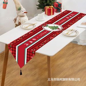 Double Layer Retro Snowman <b>Table</b> Runner Home Tablecloth <b>Decorations</b> Linen/Polyester Fabric Durable Digital Printing for <b>Party</b> - Product Image 3