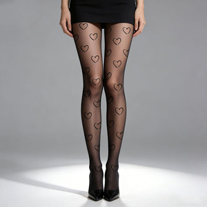 Medias sexys con estampado de corazones para mujer, pantimedias transparentes, medias con diseño de moda, medias finas de verano para <span class=keywords><strong>chicas</strong></span>, venta al por mayor - Product Image 3