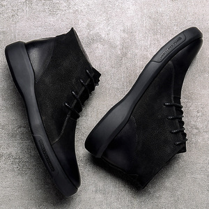 Bottes Martin pour hommes, à bout rond, doublure en fourrure, semelle en caoutchouc isolante, 2697 - Product Image 3