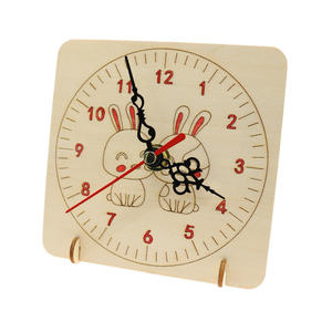 Kit d'horloge en bois bricolage OKYN-G5436: plaque de cadran ronde vierge <span class=keywords><strong>pour</strong></span> enfants <span class=keywords><strong>temps</strong></span> éducatif assemblage d'artisanat en bois - Product Image 1
