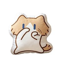 Nouvelle Peluche Chat Mignon, Jouet en Peluche Doux, Coussin Animal Adorable, Décoration Moelleuse pour Chambre, Cadeau d'Anniversaire