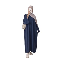 Robe Abaya ample et minimaliste moderne pour femme, tenue musulmane élégante et fluide à manches larges pour le quotidien et les voyages
