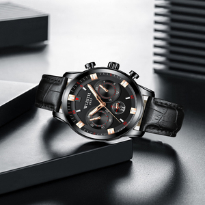 Reloj de pulsera de cuarzo para hombre, cronógrafo con esfera negra, calendario, cronógrafo, informal, nuevo diseño, 42mm, 2022 - Product Image 3