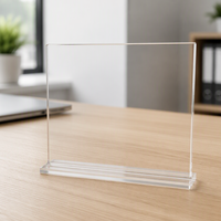 Support de présentation de table en acrylique transparent avec bord poli, double face, porte-panneaux pour menus, photos et cartes de visite