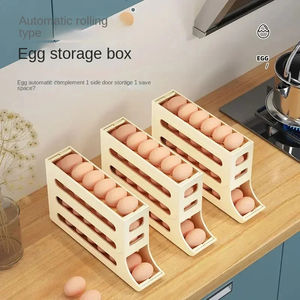 <b>Automatic</b> Scrolling Egg Rack Holder Storage Box Egg Basket Food Containers Egg Case Holder Refrigerator Storage Organizer - Product Image 4