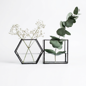 Moderna Cúpula de Cristal Hecha a Mano para Decoración de Bodas con Base de Madera, Florero de Mesa para Regalos de San Valentín - Product Image 1