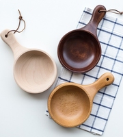 Bol à salade coréen Kimchi, vaisselle en bois de style japonais, bol à nouilles avec poignée entièrement en bois, origine Fujian