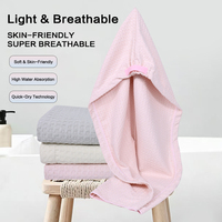 Shuqi Waffle Microfiber Hair Towel Lightweight Skin-Friendly Quick Absorbing Machine Washable Durable