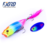 Leurre artificiel FJORD Popper pour la pêche en eau salée, 80 mm, 13 g, leurre de surface, leurre artificiel Popper, appâts durs