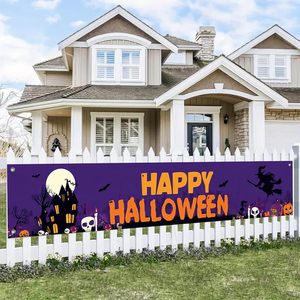 Feliz Halloween: Pancarta Larga Personalizable con Fantasmas, Calabazas y Casas Encantadas para Fiestas Espeluznantes en Exteriores - Product Image 2