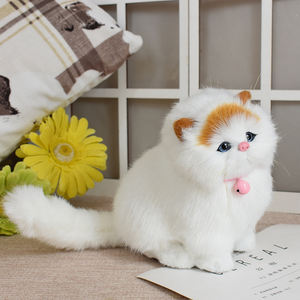Kedi oyuncaklar kabarık kedi peluş 25cm 35cm 50cm simülasyon büyük gözlü japon Sakura kedi Kawaii gerçekçi dolması beyaz çevre dostu köpek - Product Image 4