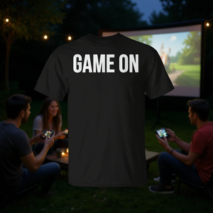 T-shirt Game On noir, vêtements promotionnels pour hommes - Product Image 3