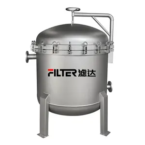 High flow food and beverage micro water filtration ss304 bag filter housing machine for industrial equipment