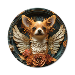 Nhà Máy Bán Buôn 20*20Cm Động Vật Con Chó Tin Dấu Hiệu Cổ Điển Retro Vòng Kim Loại Tấm Cho Trang Trí Nội Thất - Product Image 5