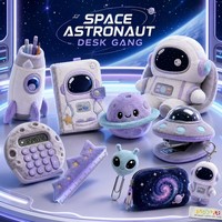 Ensemble de peluches personnalisées Astronaute Spatial, Fusée, Alien, Planète, Carnet, Trousse à crayons, Agrafeuse