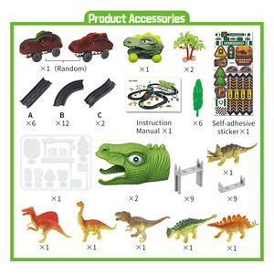Nouveau produit enfants bricolage assemblage <span class=keywords><strong>Train</strong></span> piste jouet ensemble 59 pièces dinosaure assemblage <span class=keywords><strong>Rail</strong></span> voiture électrique <span class=keywords><strong>Train</strong></span> piste jouets - Product Image 6