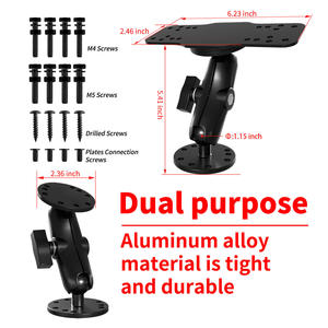 S109 Support de fixation pour sondeur de pêche en alliage d'aluminium de 5,4 pouces 360° Support électronique marin rotatif avec verrou de sécurité, support de bateau réglable - Product Image 4